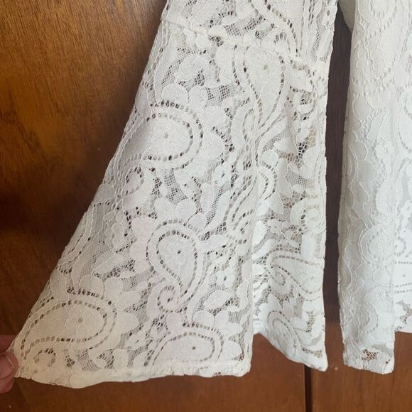 BRAND NEW Boohoo White Lace Blouse XL - Picture 3 of 10